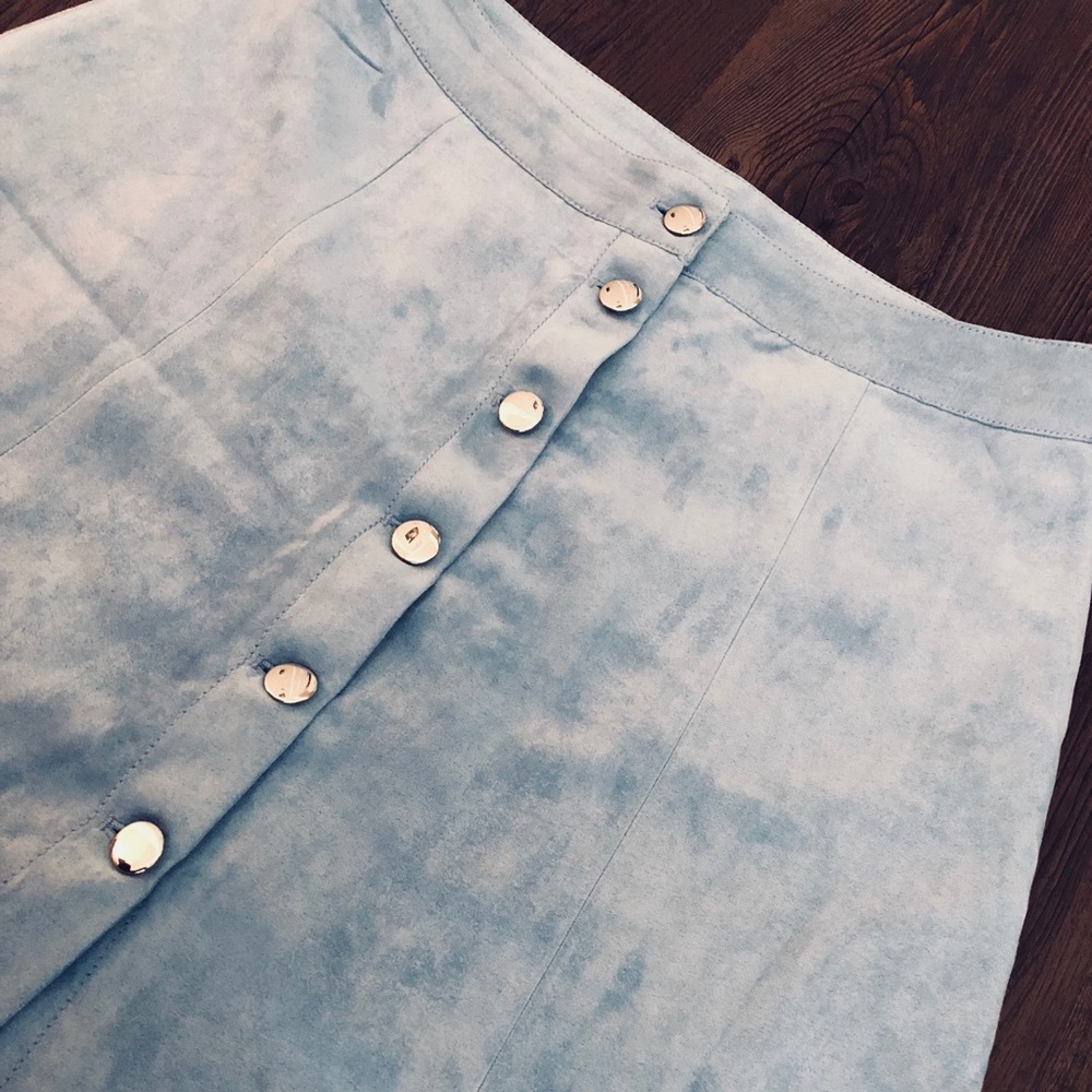 Blue Suede Skirt